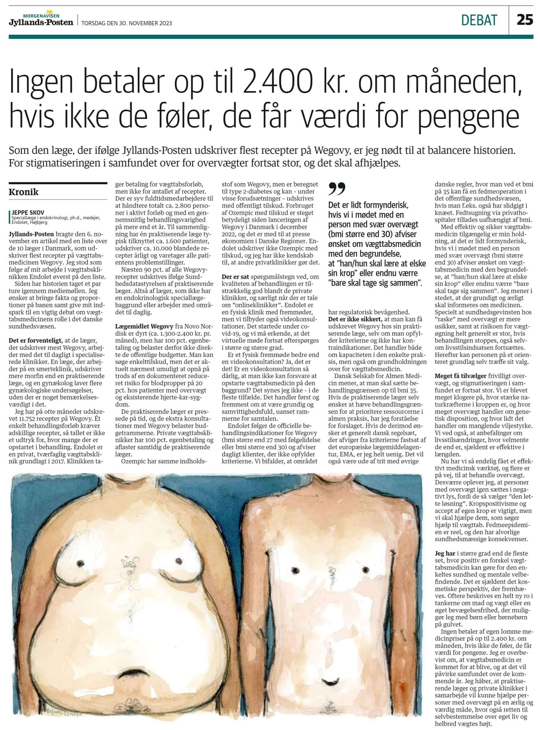Kronik i Jyllands Posten fra Jeppe Skov